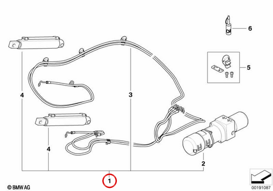 Gruppo idraulico OEM 54342758077 per MINI Cabrio R57, R57 LCI. MINI originale.