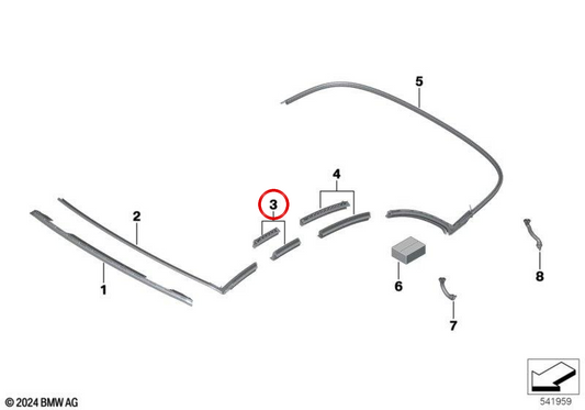 Conjunto de juntas de vedação OEM 54345A05E03 para BMW G23, G83. BMW genuíno.