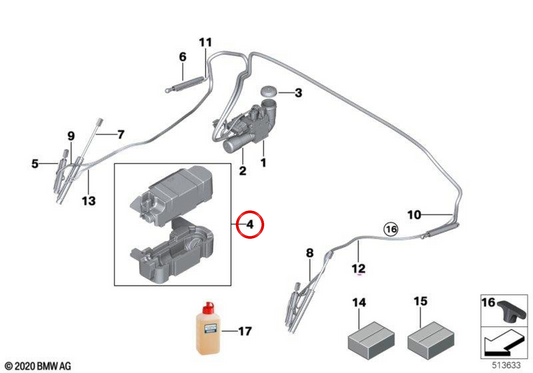 Kit de reparación de revestimiento hidráulico OEM 54345A06562 para BMW G23, G83. Original BMW.