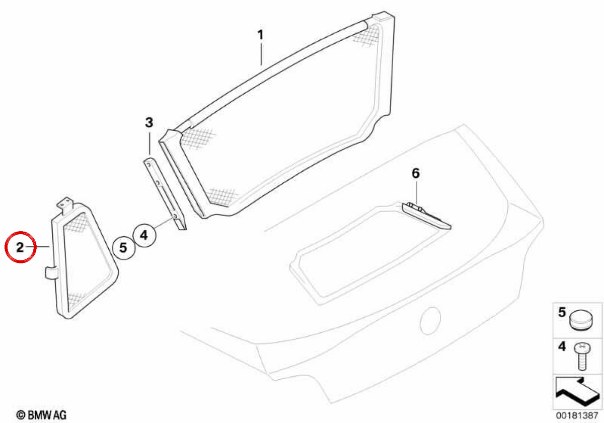 Rechte Windverfechser OEM 54347117748 für BMW E85. Original BMW.
