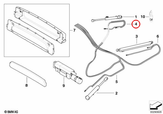 OEM 54347154639 Ensemble de câbles de tension gauche pour BMW E64. BMW d'origine.