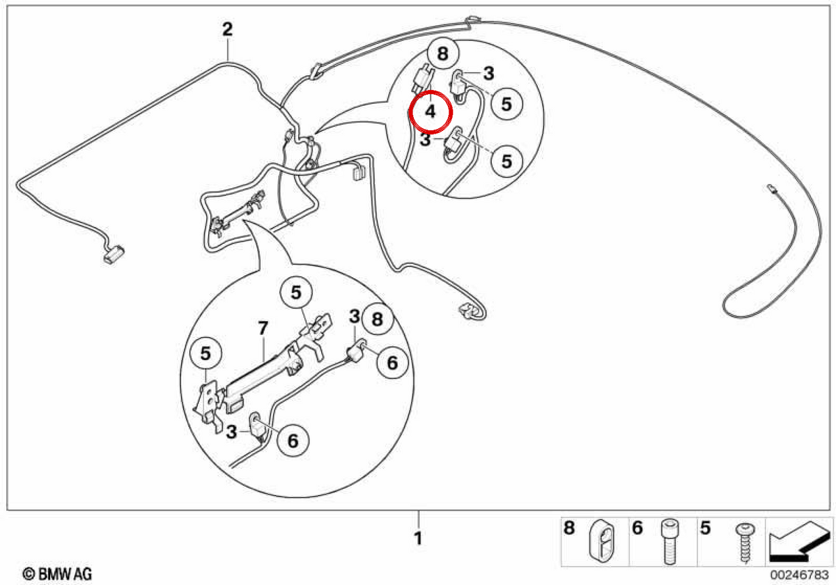 Sensor Hall OEM 54347190735 para BMW E88, F23. Original BMW.