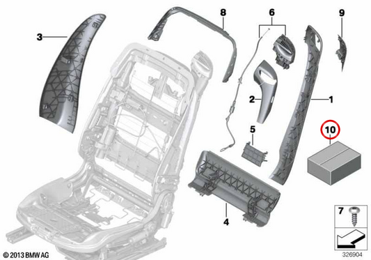 Kit de fixação para molduras OEM 54347310388 para BMW F06, F12, F13. BMW genuíno.