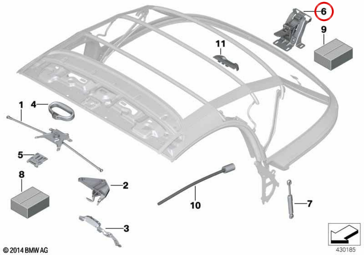 OEM-Center-Lock-Haken 54347324500 für MINI Roadster R59. Originaler MINI.