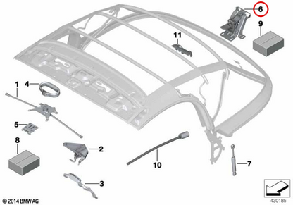 OEM-Center-Lock-Haken 54347324500 für MINI Roadster R59. Originaler MINI.
