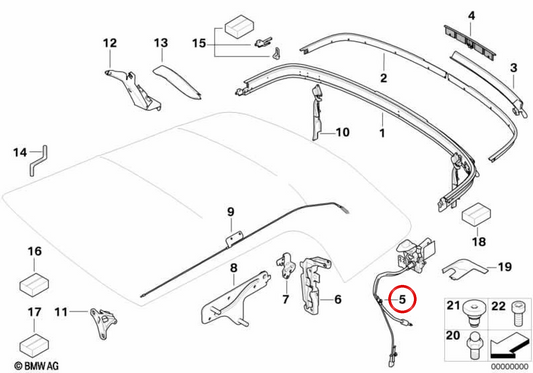 Kit de réparation de verrouillage de porte-bagages OEM 54347333468 pour MINI Cabrio R57, R57 LCI. MINI d'origine.
