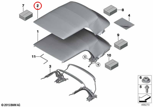 Garniture de capot noire OEM 54347364828 pour MINI Cabriolet F57, F57 BEV, F57 LCI. MINI d'origine.