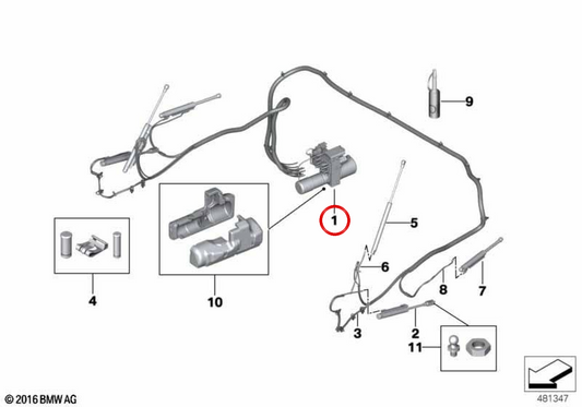 Bomba hidráulica do capô OEM 54347421753 para BMW F23. BMW genuíno.