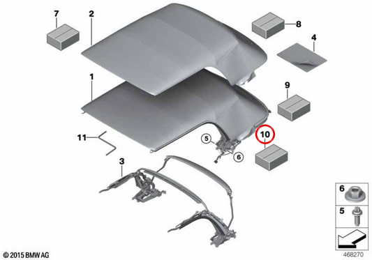 Getriebesegment-Reparatursatz OEM 54347463744 für MINI Cabrio F57, F67, F57 LCI. Originaler MINI.