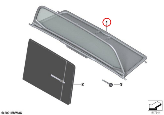 Defletor de vento (Windschott) OEM 54347496058 para BMW G23, G83. BMW genuíno.