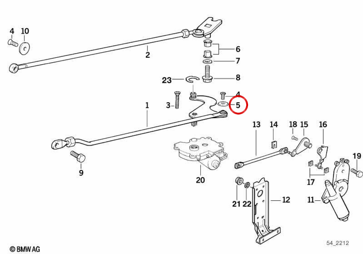 OEM 54348174836 Rondella per BMW E36. BMW originale.