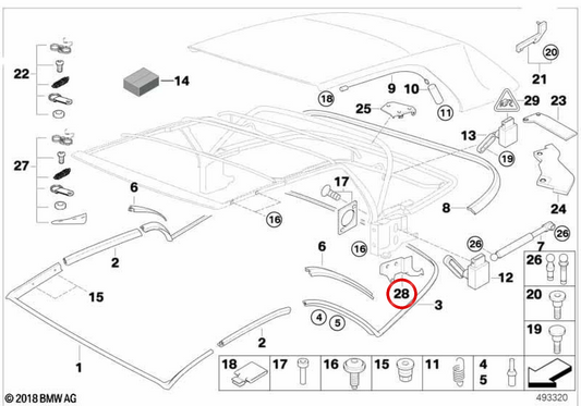 Hauptsäulenabdeckung OEM 54348268986 für BMW E46. Original BMW.