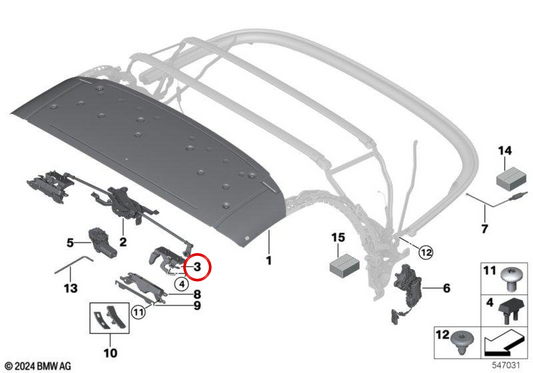 Supporto a destra OEM 5434949204 per BMW G29. BMW originale.