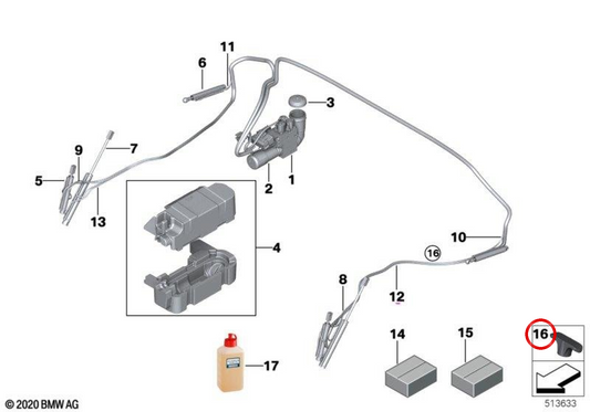PARA CAPOTA HIDRÁULICO OEM 54349479251 para BMW G23 Convertible, G83 M4 conversível ... e muito mais. BMW original.