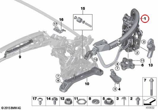 Cabrio -Dachmechanismus OEM 54375A19AB2 für BMW F33 und F83. Original BMW.