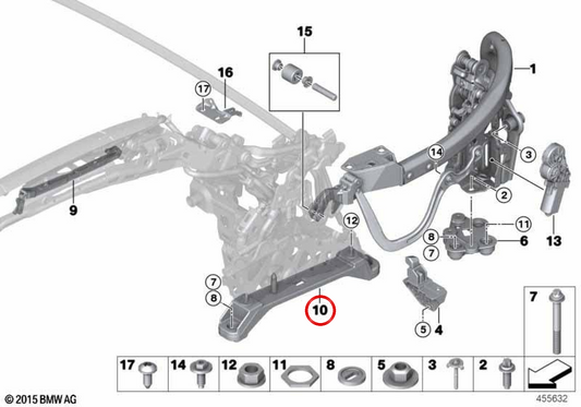 Support principal OEM 54377290346 pour BMW F33, F83. BMW d'origine.