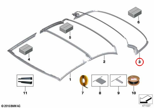 Retro del soffitto OEM 54377415366 per BMW F33 e F83. BMW originale.