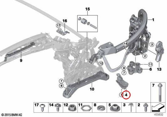 Supporto di archiviazione destra OEM 54377453348 per BMW F33 e F83. BMW originale.