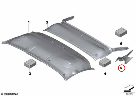 Embels Pilar C OEM 54377497731 for BMW E89 Z4. Original BMW.