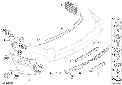 Primed tow hook cover for BMW E83N (OEM 51123423778). Original BMW.