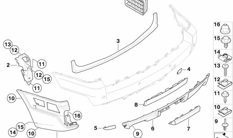 Rear left/right reflector for BMW E83 X3. Original BMW.