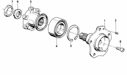 Palier arrière (essieu arrière) OEM 33411134883 pour BMW E28, E34, E24. BMW d'origine.