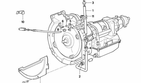 Chapa cubre cárter transmisión automática OEM 24111206905 para BMW E21, E30 (320i), E12. Pieza original BMW.
