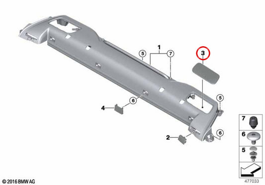 OEM Linksabdeckung 54627325013 für BMW F33, F83. Original BMW.