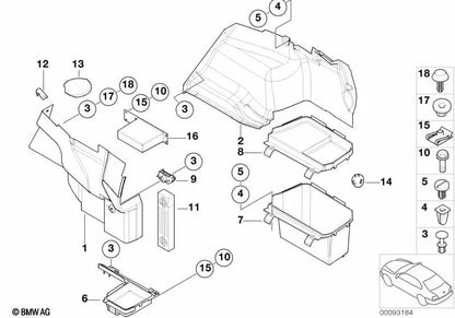 Revestimiento izquierdo OEM 51478266565 para BMW Serie 3 E46 (316i, AL11, AL12, AL21, AL22, AL51, AN92, AN52, AY11, AY71, AY72). Original BMW.