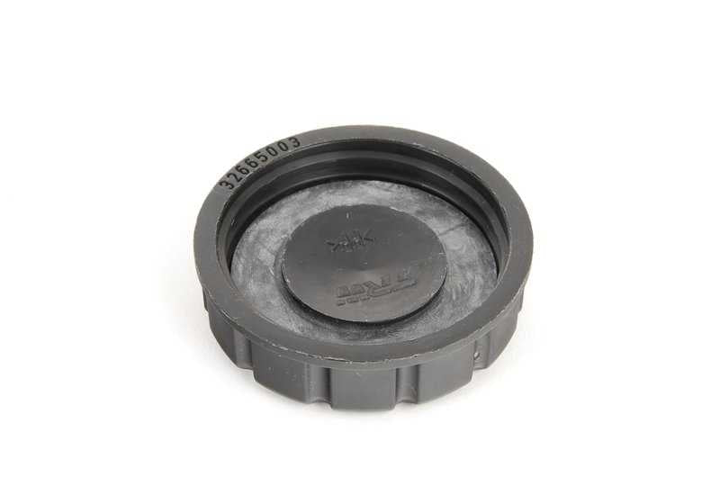 Tapón cierre de depósito frenos OEM 34336770607 para BMW {E39,E38,F25,F26} y MINI {R55,R56,R57,R58,R59,R60,R61}. Recambio original BMW y MINI.