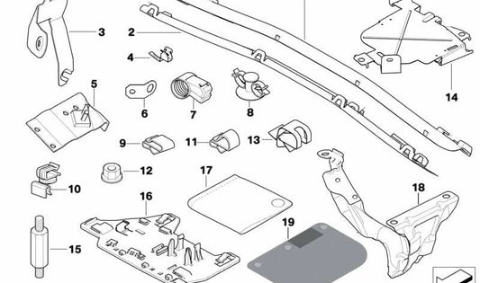 Plaque de sujet pour la série BMW 3 E90, E91, E92, E93, 5 E60 Série, E61, 7 Série E65, E66, X3 E83 (OEM 12517799471). BMW d'origine