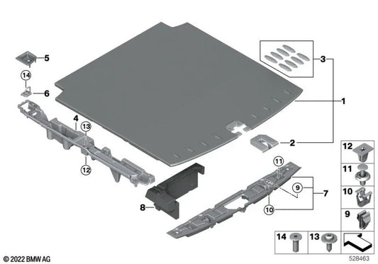 Prise en charge des étagères interchangeables pour BMW XM G09 (OEM 51479873649). BMW d'origine