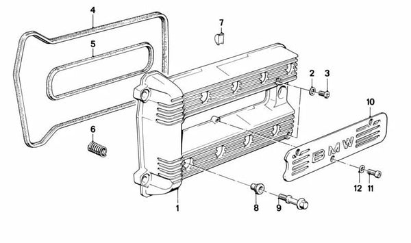 Tapa de cierre OEM 11121461981 para BMW Motorrad K 100 RS (KK58) modelos fabricados entre 1983 y 1989. Original BMW Motorrad.
