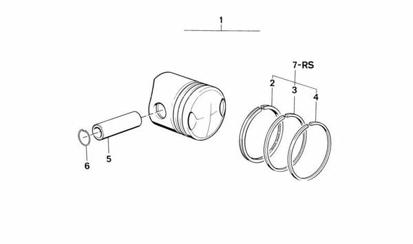 Pistón para BMW R248 (OEM 11251335050). Original BMW.