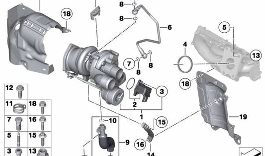 Tornillo de pasador OEM 11657605340 para MINI R55, R56, R57, R58, R59, R60, R61... y más. Original MINI.