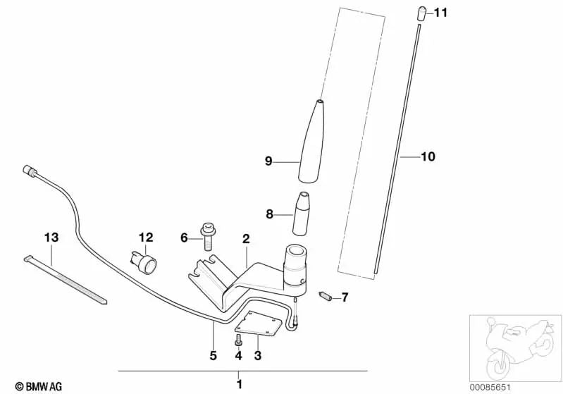 Pasacable pour la série BMW 5 E12 (OEM 61131356042). BMW d'origine