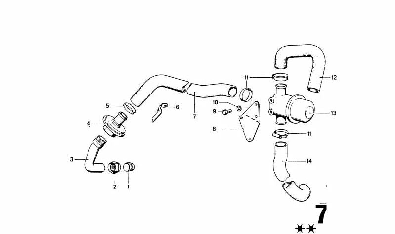 Tubo para varios modelos/series de BMW (OEM 11721261430). Original BMW.