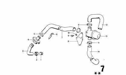 Tubo para varios modelos/series de BMW (OEM 11721261430). Original BMW.