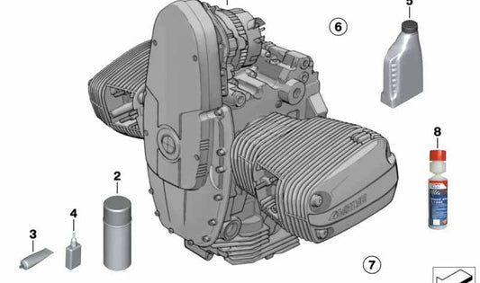 Juego de reparación para cambio de aceite OEM 11001341616 para motos BMW R1100GS, R1150GS, R850R, R1100RT... y más. Original BMW Motorrad.