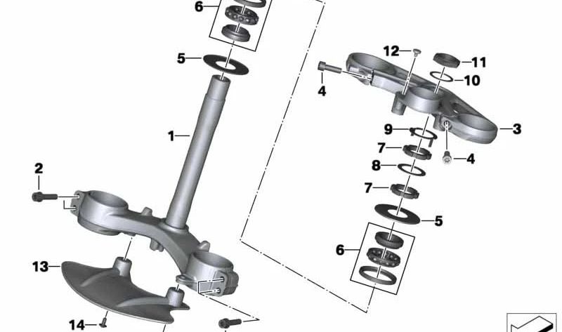 Cubierta de puente de horquilla delantera OEM 46638546439 para motos BMW S 1000 RR (K46) 2014–2018. Original BMW Motorrad.