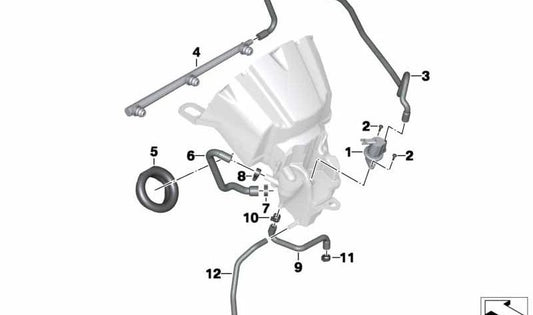 Abrazadera tubo flexible OEM 17127713884 para BMW F20, F21, F30, K1600 GT, C650 GT... y más. Original BMW Motorrad.