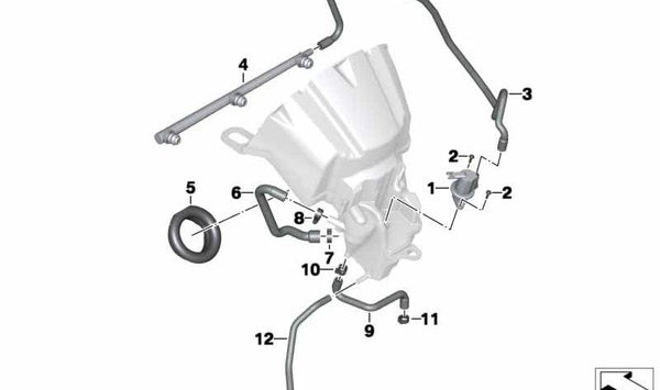 Tubería de aire secundaria OEM 11717724461 para motos BMW K1600 GT, K1600 GTL, K1600 Bagger. Original BMW Motorrad.