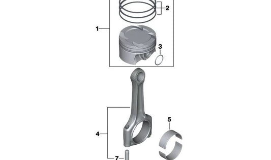 Pistón OEM 11259494399 para BMW F40, F52, F44, F45N, F46, F46N, G42, G20, G20N, G21, G21N, G28, G28N, G22, G22N, G23, G23N, G26, G26N, G30, G30N, G31, G31N, G38N, F48, F48N, F49, F39, G01, G01N, G02, G02N y MINI F54, F54N, F55, F55N, F56, F56N, F57,