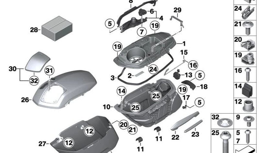 Panel protector bisagra derecha OEM 46549480294 para BMW Motorrad R 18 B, R 18 Transcontinental. Original BMW Motorrad.