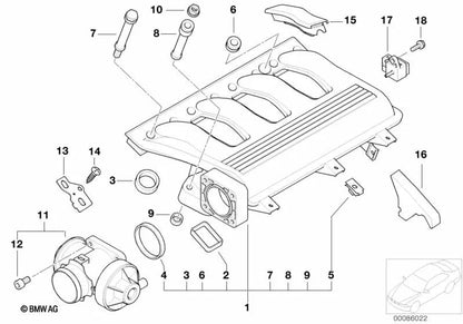 Zulassungskanal für BMW 3 E46 -Serie, 5 E39 -Serie (OEM 11612246942). Original BMW.