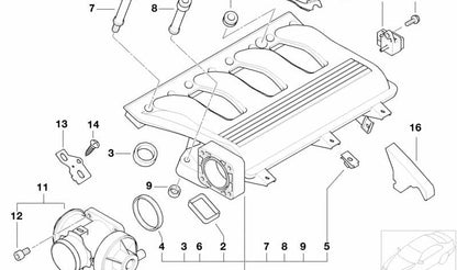 Zulassungskanal für BMW 3 E46 -Serie, 5 E39 -Serie (OEM 11612246942). Original BMW.