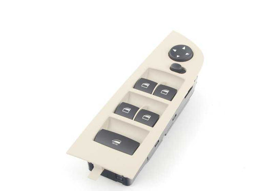 Interruptor alzacristal lado conductor beige OEM 61319217364 para BMW Serie 3 E90, E91, E92, E93. Original BMW.