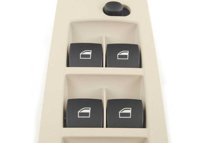 Interruptor alzacristal lado conductor beige OEM 61319217364 para BMW Serie 3 E90, E91, E92, E93. Original BMW.
