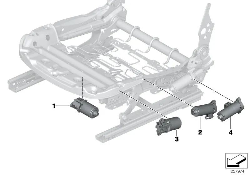 Neigungsregulation Motor für BMW 1 F20 -Serie, F21, Serie 2 F22, F23, F87, Serie 3 F30, F31, F34, F35, F80, Serie 4 F32, F36, F82, I I15, X1 E84 (OEM 52107325531). Original BMW
