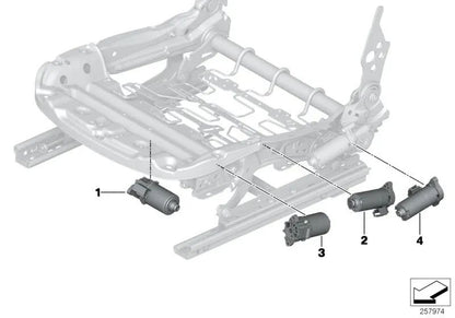 Neigungsregulation Motor für BMW 1 F20 -Serie, F21, Serie 2 F22, F23, F87, Serie 3 F30, F31, F34, F35, F80, Serie 4 F32, F36, F82, I I15, X1 E84 (OEM 52107325531). Original BMW